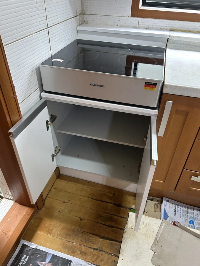 노후 하부장 철거 후 새로 설치 시공 후